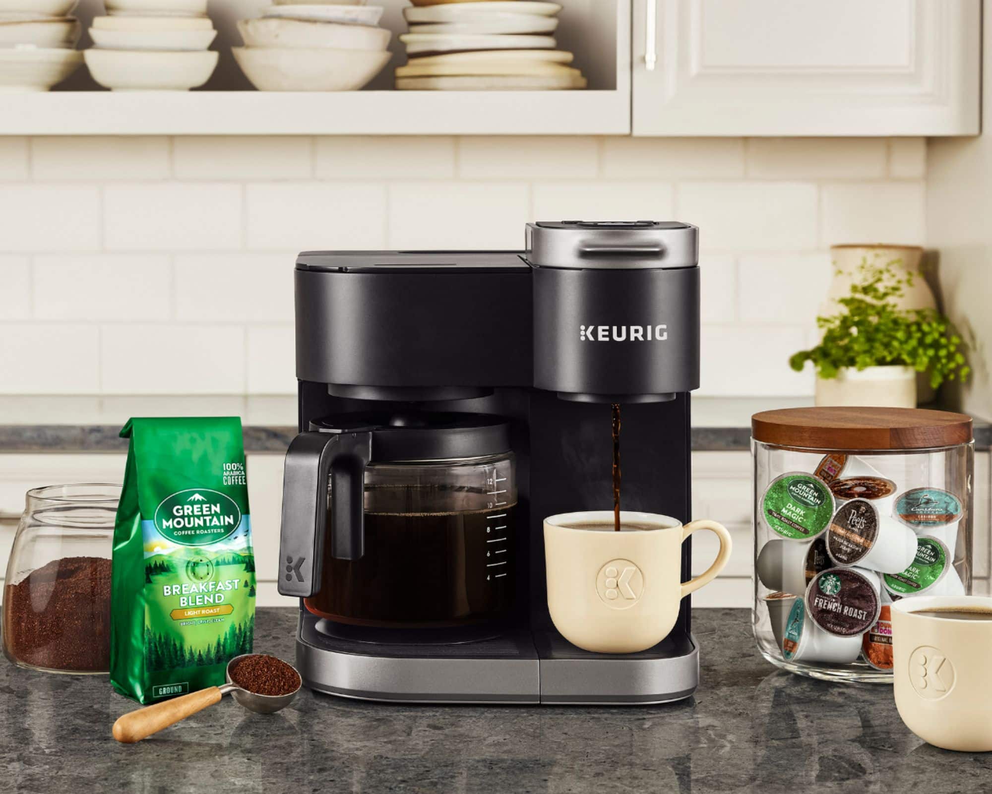 Alt View 15. Keurig - K-Duo 12-Cup Coffee Maker and Single Serve K-Cup Brewer - Black.