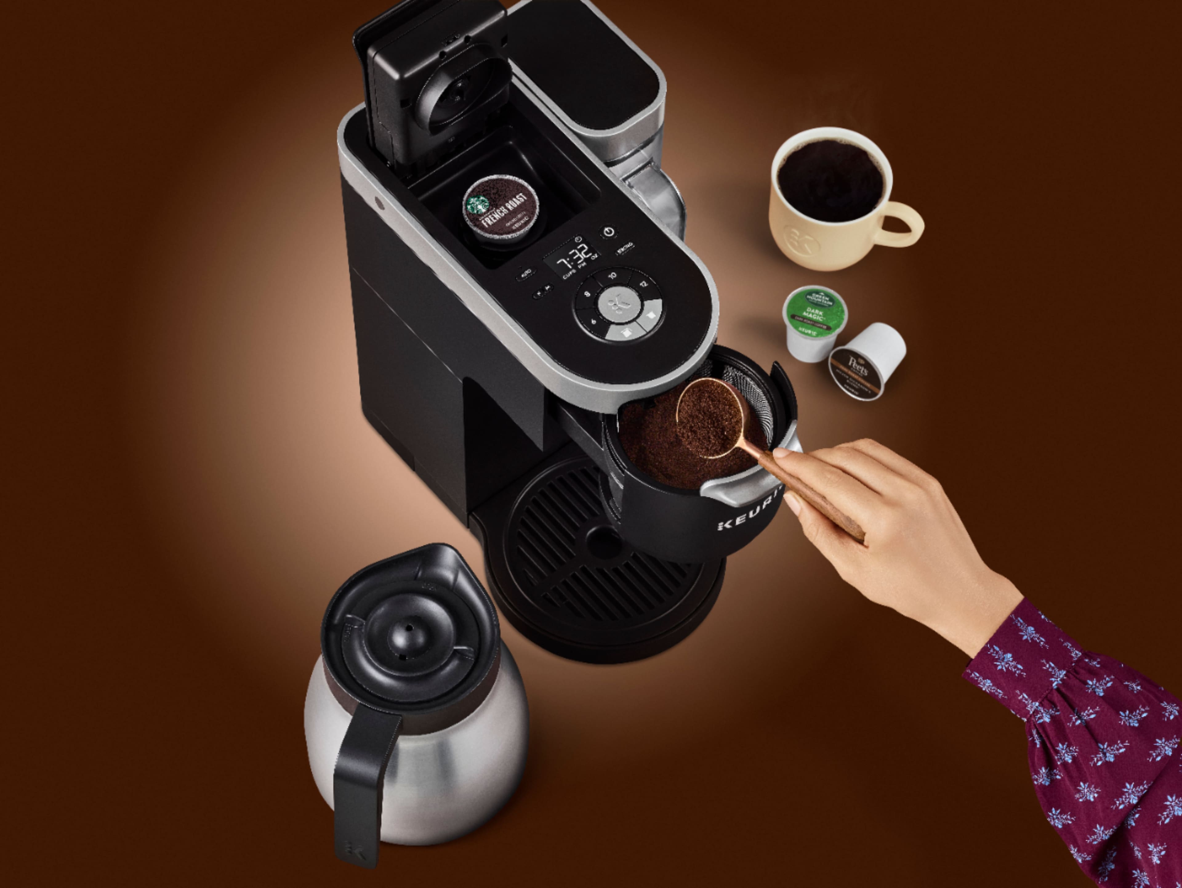 Alt View 25. Keurig - K-Duo Plus 12-Cup Coffee Maker and Single Serve K-Cup Brewer - Black.