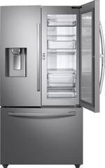 Samsung - 27.8 Cu. Ft. French Door Fingerprint Resistant Refrigerator with Food Showcase - Stainless steel - Front_Standard