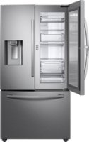 Samsung - 27.8 Cu. Ft. French Door Fingerprint Resistant Refrigerator with Food Showcase - Stainless steel - Front_Zoom