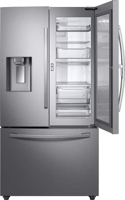 Samsung 27 8 Cu Ft French Door Fingerprint Resistant Refrigerator With Food Showcase Stainless Steel Rf28r6301sr Aa Best Buy