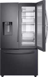 Samsung - 27.8 Cu. Ft. French Door  Fingerprint Resistant Refrigerator  with Food Showcase - Black Stainless Steel - Front_Zoom