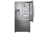 Front. Samsung - 22.5 Cu. Ft. French Door Counter-Depth Fingerprint Resistant Refrigerator with Food Showcase - Stainless Steel.