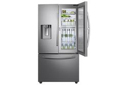 Samsung - 22.5 Cu. Ft. French Door Counter-Depth Fingerprint Resistant Refrigerator with Food Showcase - Stainless Steel - Front_Zoom