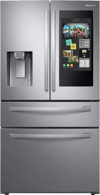Samsung 27 9 Cu Ft Family Hub 4 Door French Door Smart Refrigerator In Stainless Steel With Flexzone Rf28n9780sr The Home Depot