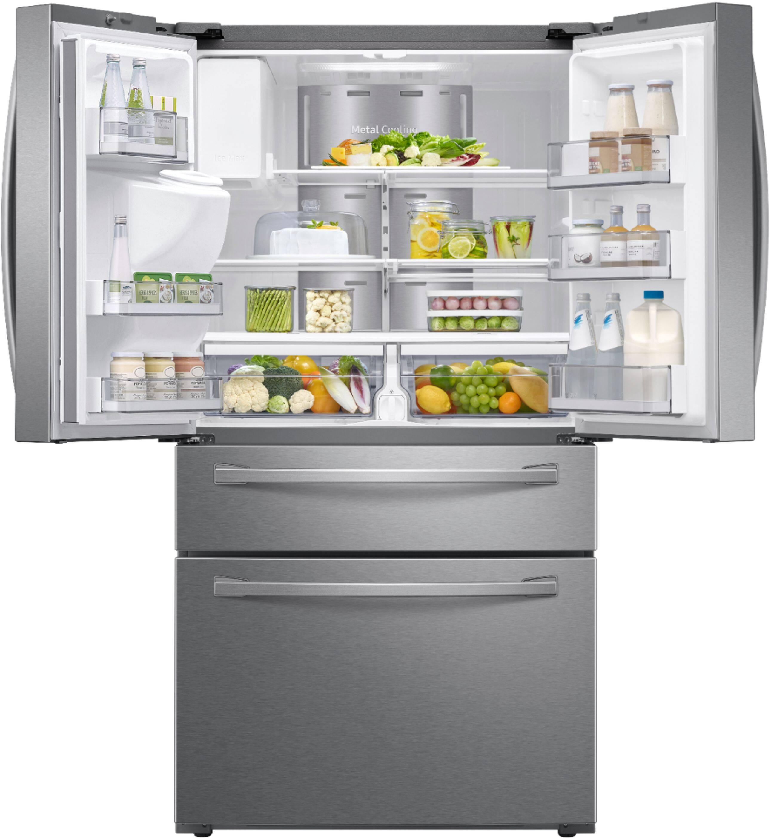 Alt View 1. Samsung - 27.7 cu. ft. 4-Door French Door Smart Refrigerator with Family Hub - Stainless Steel.