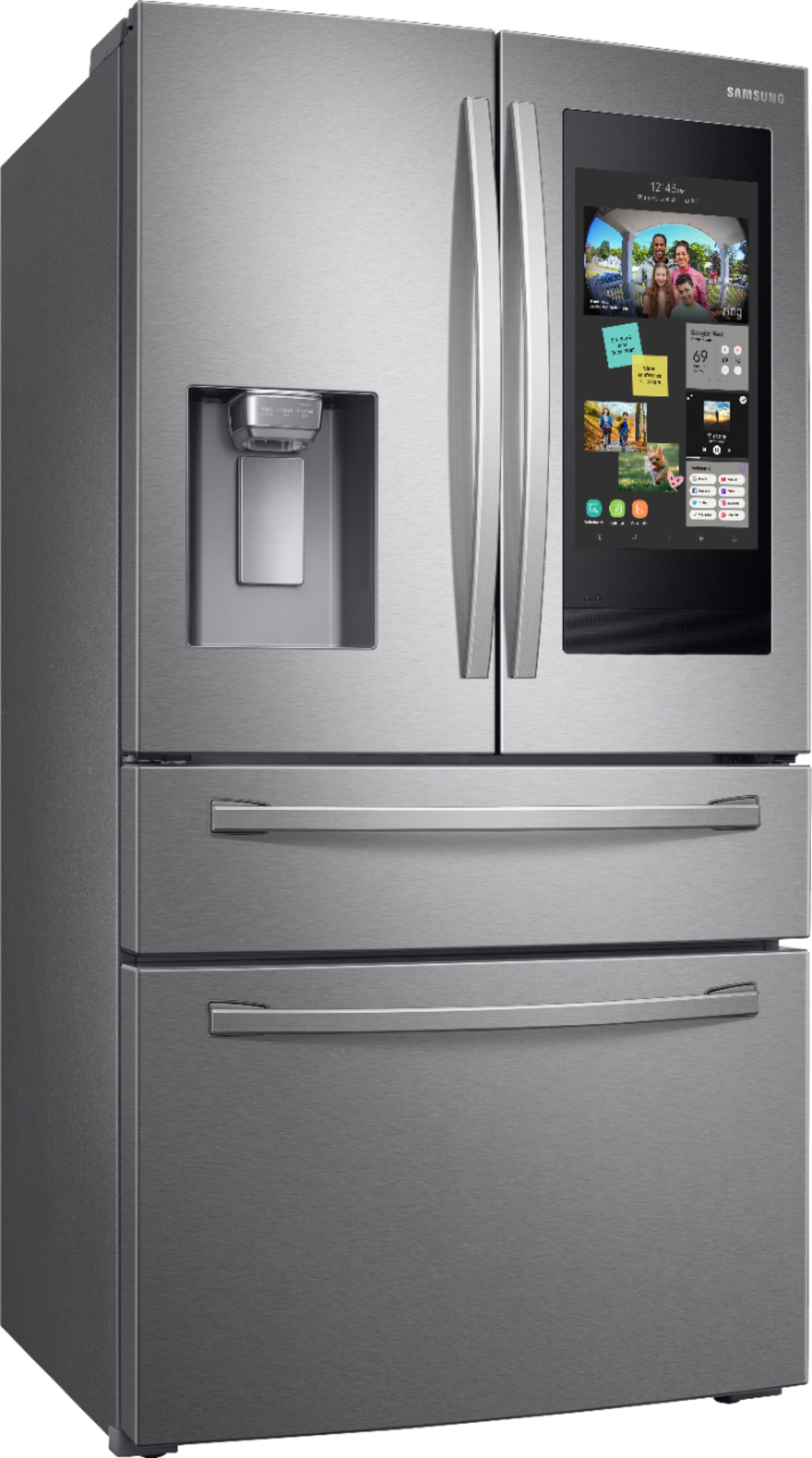 Samsung 27.7 cu. ft. 4-Door French Door Smart Refrigerator with Family Hub  Stainless Steel RF28R7551SR - Best Buy