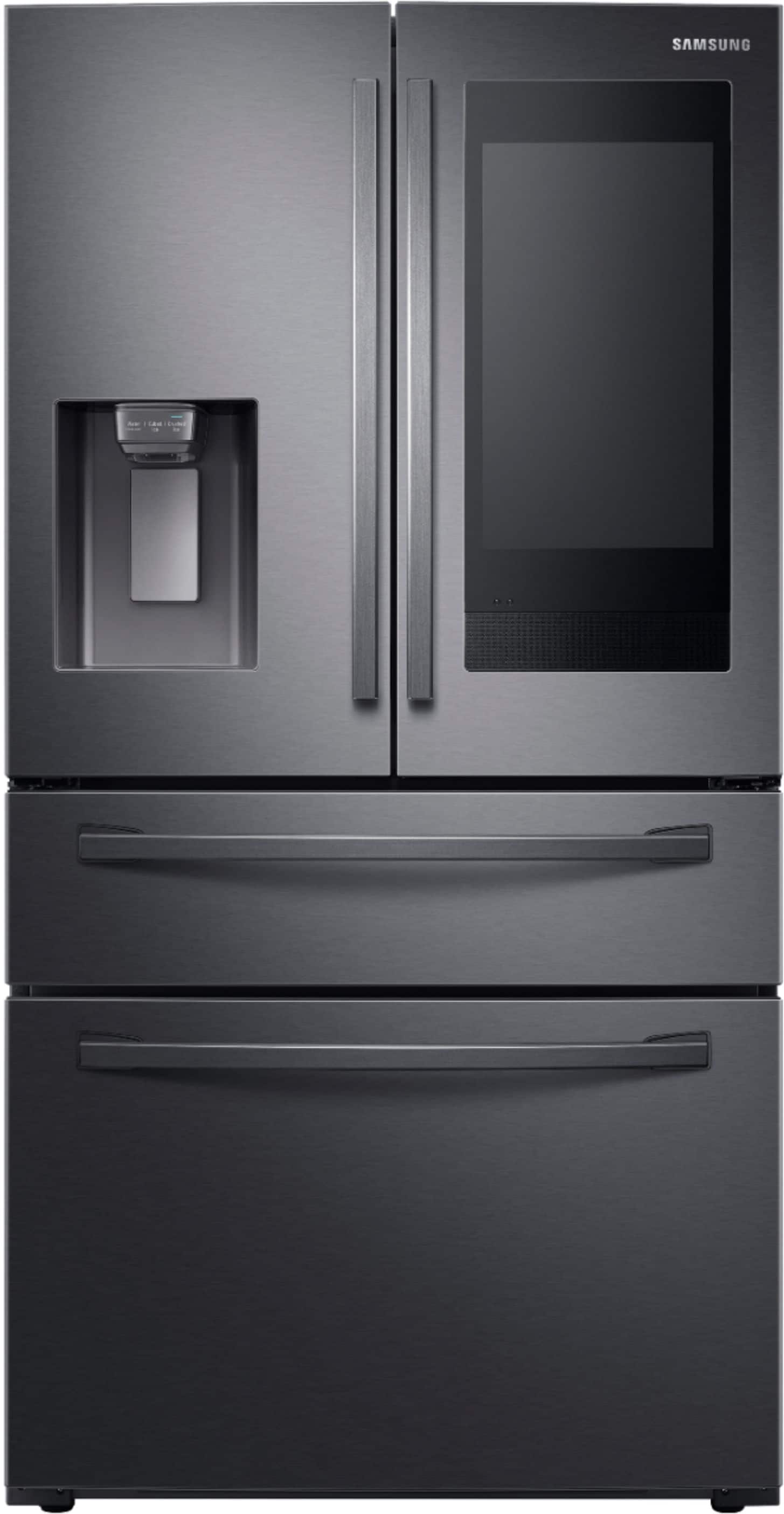 Alt View 16. Samsung - Family Hub 27.7 Cu. Ft. 4-Door French Door Fingerprint Resistant Refrigerator - Black stainless steel.