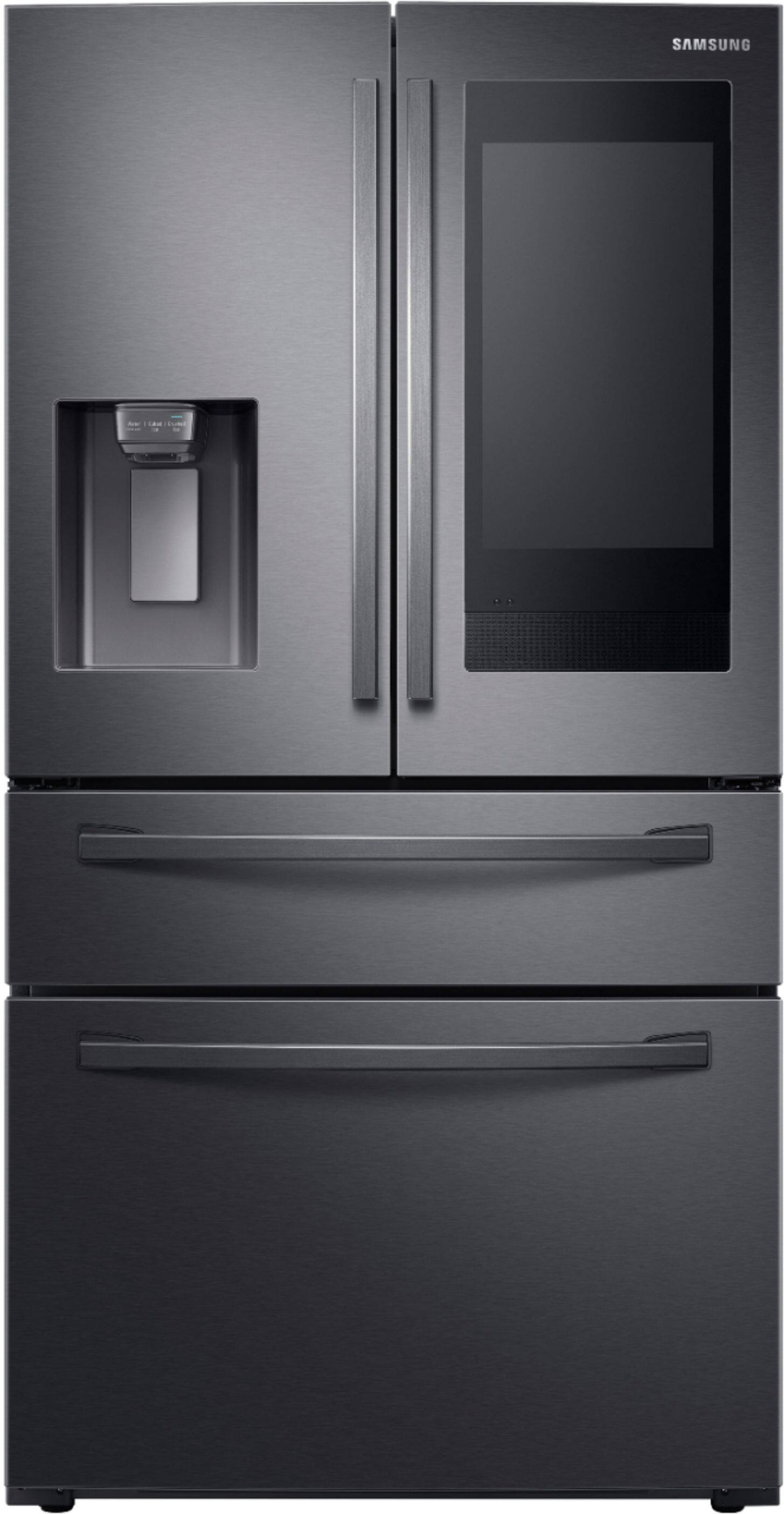 Alt View 16. Samsung - Family Hub 27.7 Cu. Ft. 4-Door French Door  Fingerprint Resistant Refrigerator - Black stainless steel.