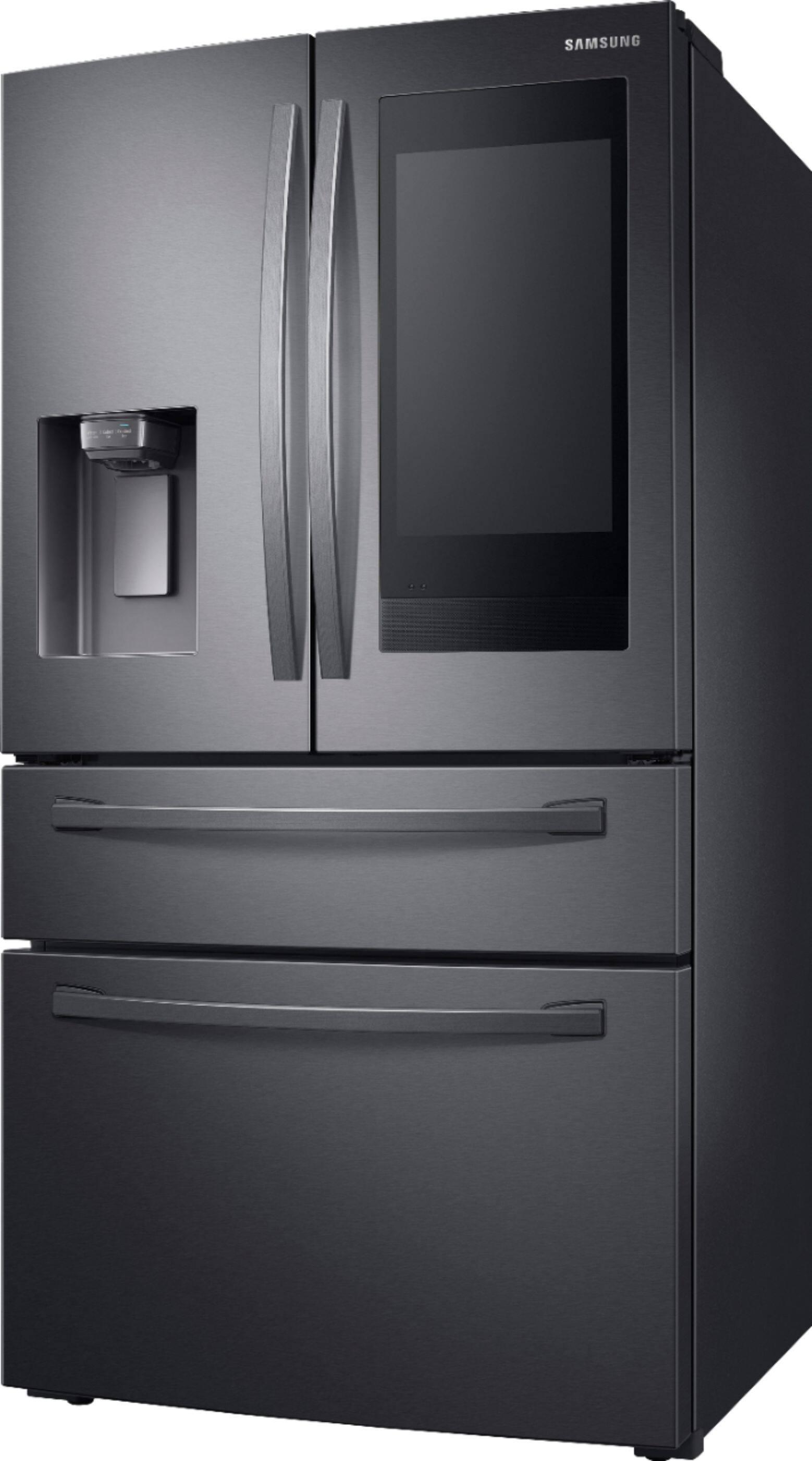 Alt View 17. Samsung - Family Hub 27.7 Cu. Ft. 4-Door French Door  Fingerprint Resistant Refrigerator - Black stainless steel.