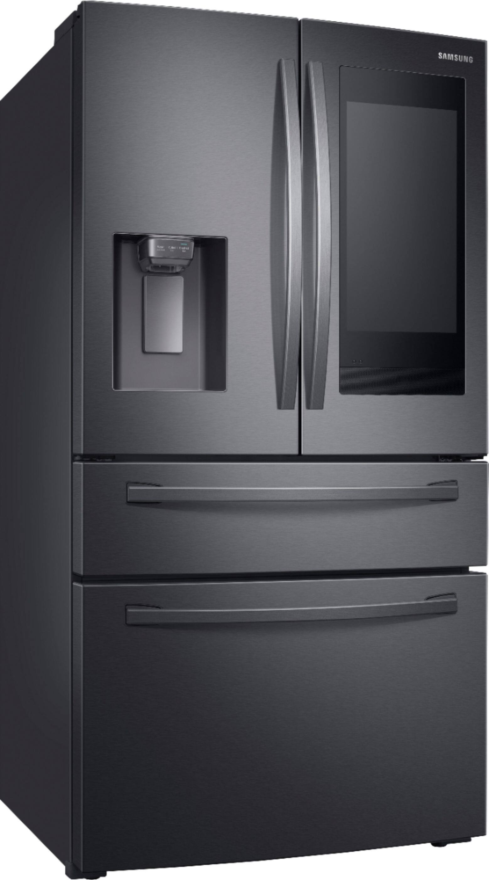 Alt View 18. Samsung - Family Hub 27.7 Cu. Ft. 4-Door French Door  Fingerprint Resistant Refrigerator - Black stainless steel.