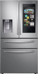 Samsung - Family Hub 22.2 Cu. Ft. 4-Door French Door Counter-Depth  Fingerprint Resistant Refrigerator - Stainless steel - Front_Zoom