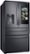 Angle Zoom. Samsung - 22.2 cu. ft. 4-Door French Door Counter Depth Smart Refrigerator with Family Hub - Black Stainless Steel.