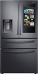 Front Zoom. Samsung - 22.2 cu. ft. 4-Door French Door Counter Depth Smart Refrigerator with Family Hub - Black Stainless Steel.