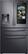 Front. Samsung - 22.2 cu. ft. 4-Door French Door Counter Depth Smart Refrigerator with Family Hub - Black stainless steel.