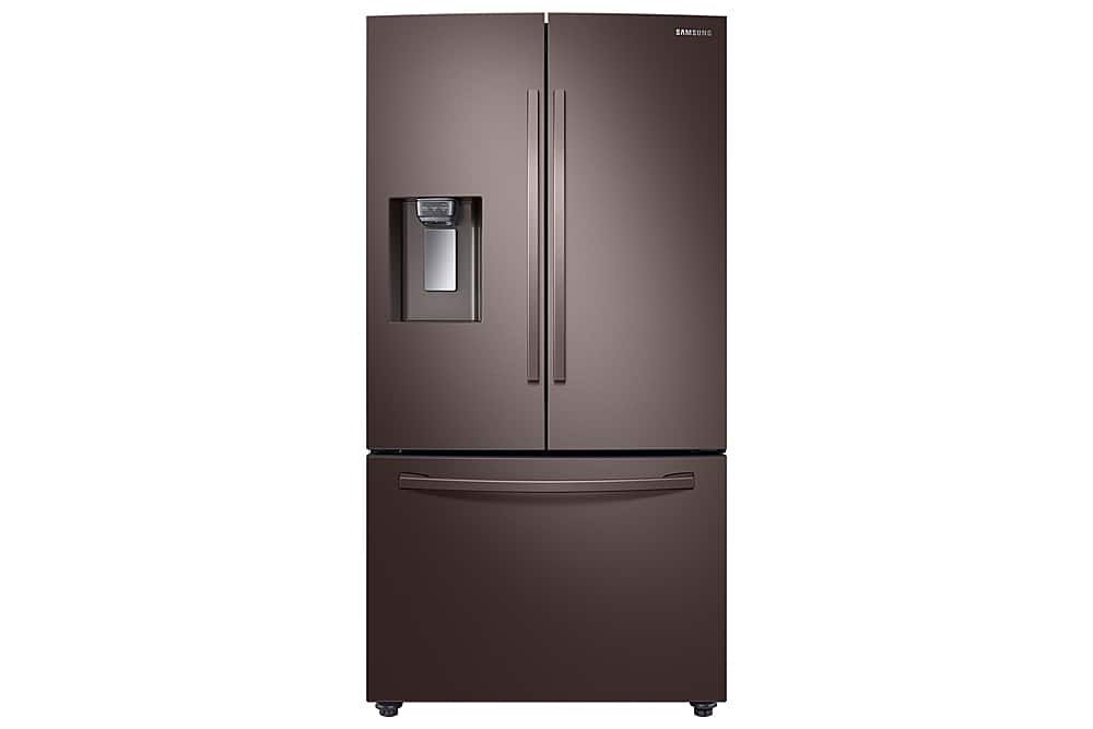 Front. Samsung - 28 Cu. Ft. French Door Fingerprint Resistant Refrigerator with CoolSelect Pantry - Tuscan Stainless Steel.