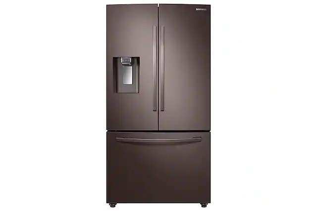Front. Samsung - 28 Cu. Ft. French Door Fingerprint Resistant Refrigerator with CoolSelect Pantry™ - Tuscan Stainless Steel.