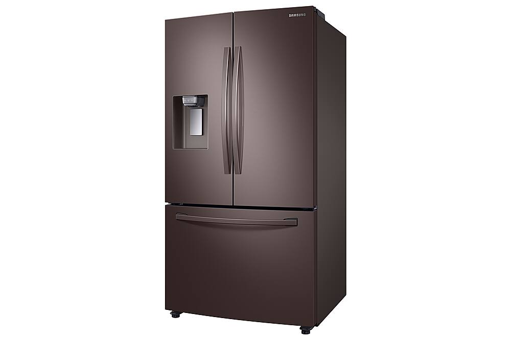 Left. Samsung - 28 Cu. Ft. French Door Fingerprint Resistant Refrigerator with CoolSelect Pantry - Tuscan Stainless Steel.