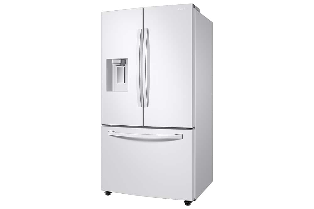 Left View: Samsung - 22.6 Cu. Ft. French Door Counter-Depth Refrigerator with CoolSelect Pantry™ - White