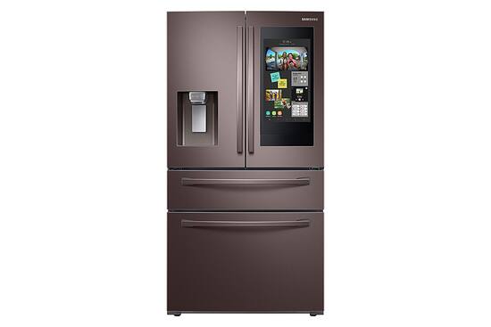 Samsung Family Hub 27 7 Cu Ft 4 Door French Door Fingerprint Resistant Refrigerator Tuscan Stainless Steel Rf28r7551dt Best Buy
