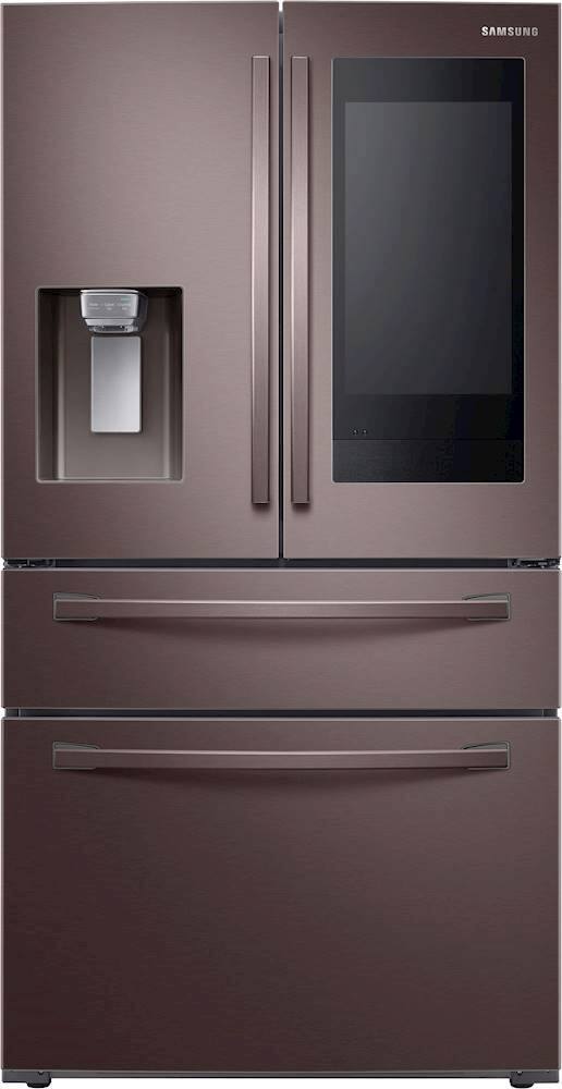 Alt View 11. Samsung - 27.7 cu. ft. 4-Door French Door Smart Refrigerator with Family Hub - Tuscan Stainless Steel.