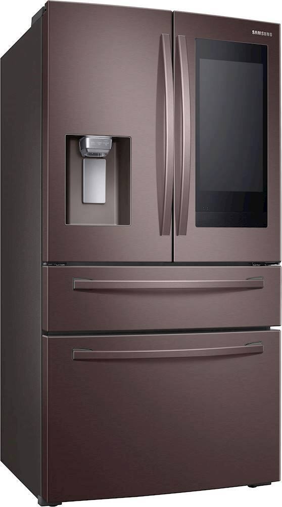 Alt View 12. Samsung - 27.7 cu. ft. 4-Door French Door Smart Refrigerator with Family Hub - Tuscan Stainless Steel.