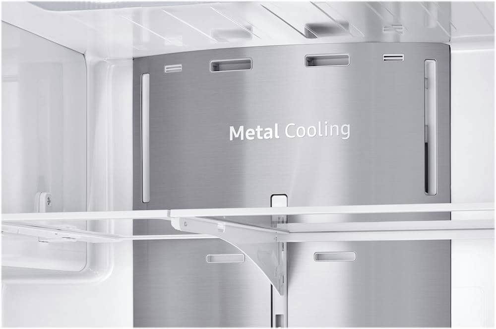 Alt View 15. Samsung - 27.7 cu. ft. 4-Door French Door Smart Refrigerator with Family Hub - Tuscan Stainless Steel.