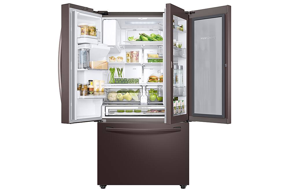Alt View 1. Samsung - 27.8 Cu. Ft. French Door  Fingerprint Resistant Refrigerator with Food Showcase - Tuscan Stainless Steel.