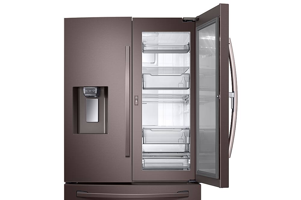 Alt View 3. Samsung - 27.8 Cu. Ft. French Door Fingerprint Resistant Refrigerator with Food Showcase - Tuscan Stainless Steel.