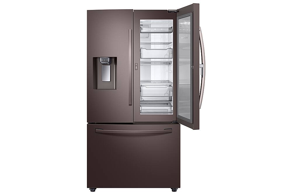 Alt View 4. Samsung - 27.8 Cu. Ft. French Door Fingerprint Resistant Refrigerator with Food Showcase - Tuscan Stainless Steel.