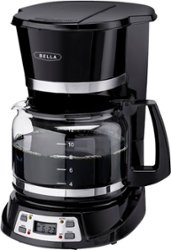 Bella - 12-Cup Programmable Coffee Maker - Black - Front_Zoom