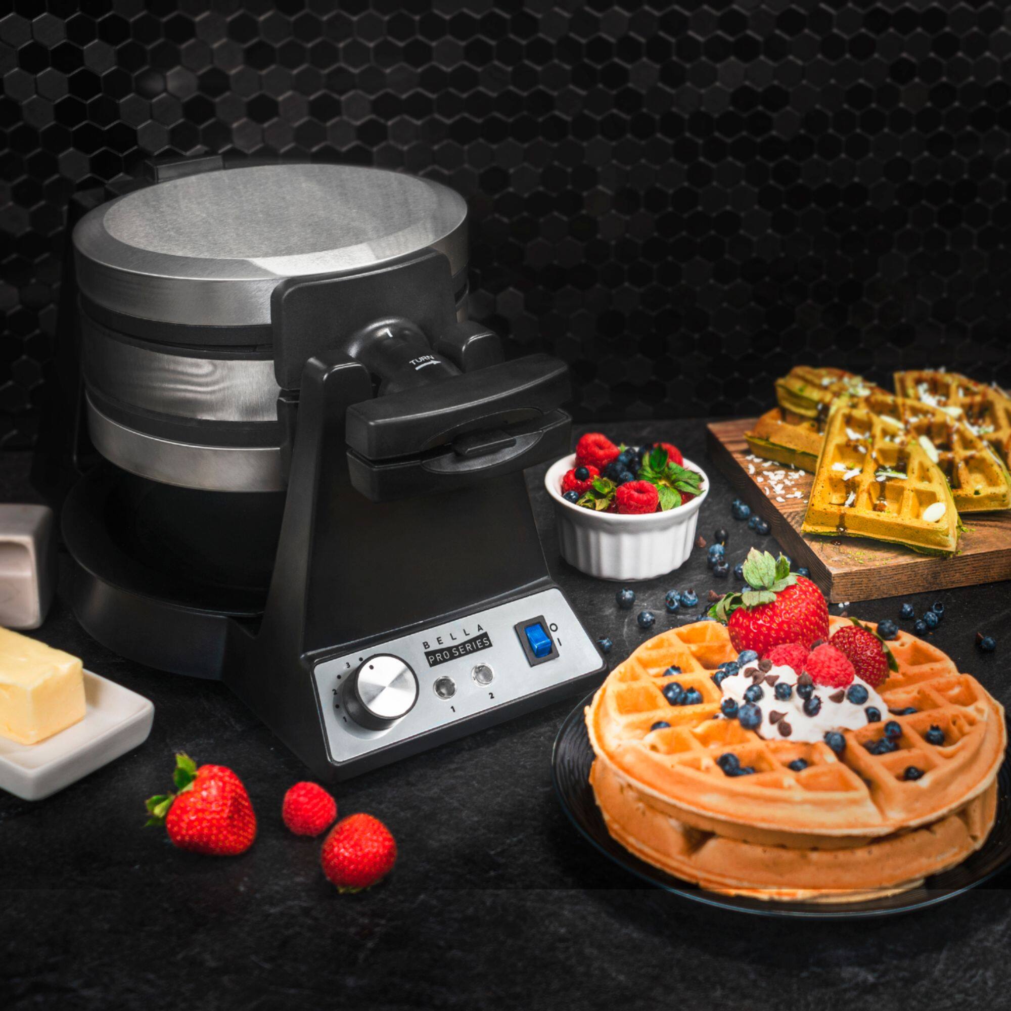 Alt View 14. Bella Pro Series - Pro Series Belgian Flip Waffle Maker - Stainless Steel.