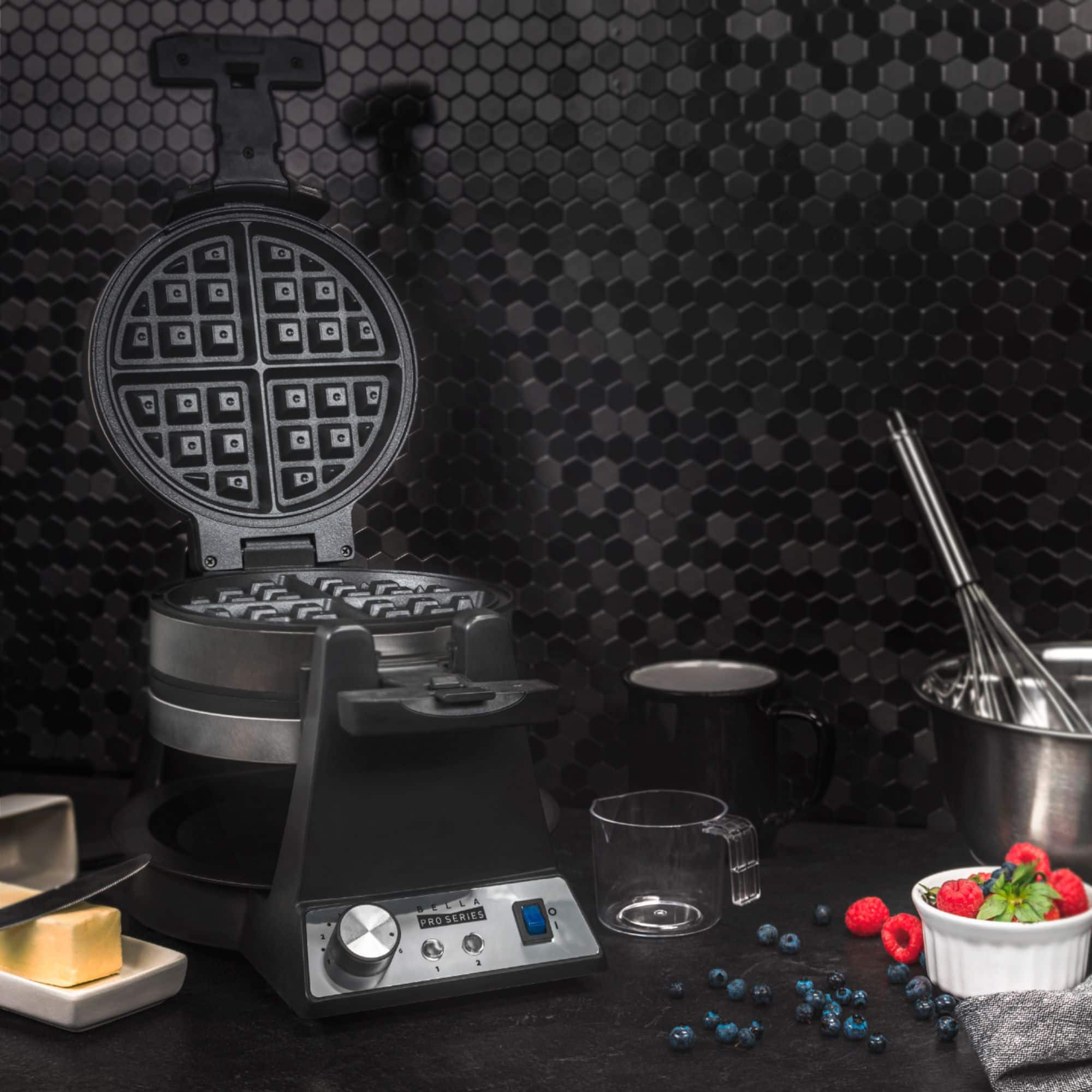 Alt View 19. Bella Pro Series - Pro Series Belgian Flip Waffle Maker - Stainless Steel.