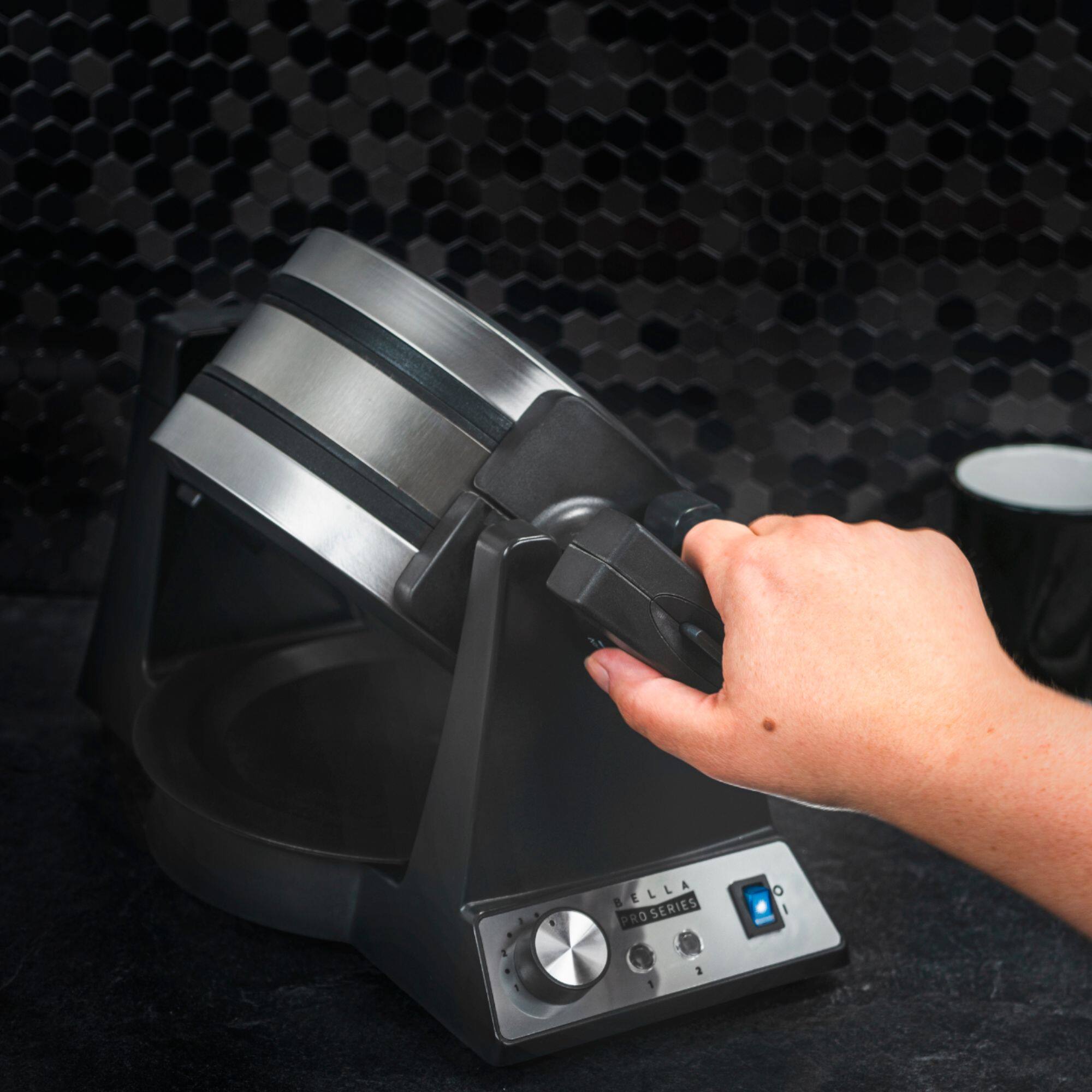 Alt View 21. Bella Pro Series - Pro Series Belgian Flip Waffle Maker - Stainless Steel.