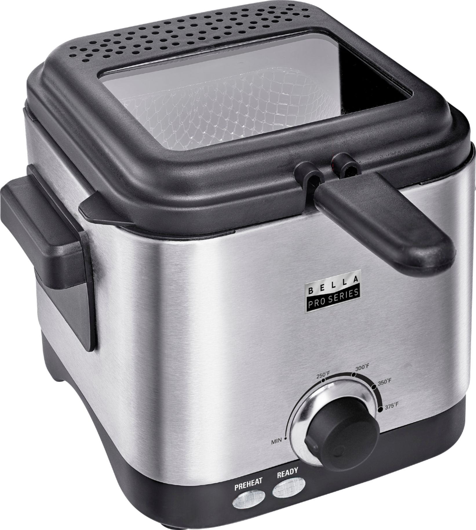 Angle View: Bella Pro Series - 1.6-qt. Deep Fryer - Stainless Steel