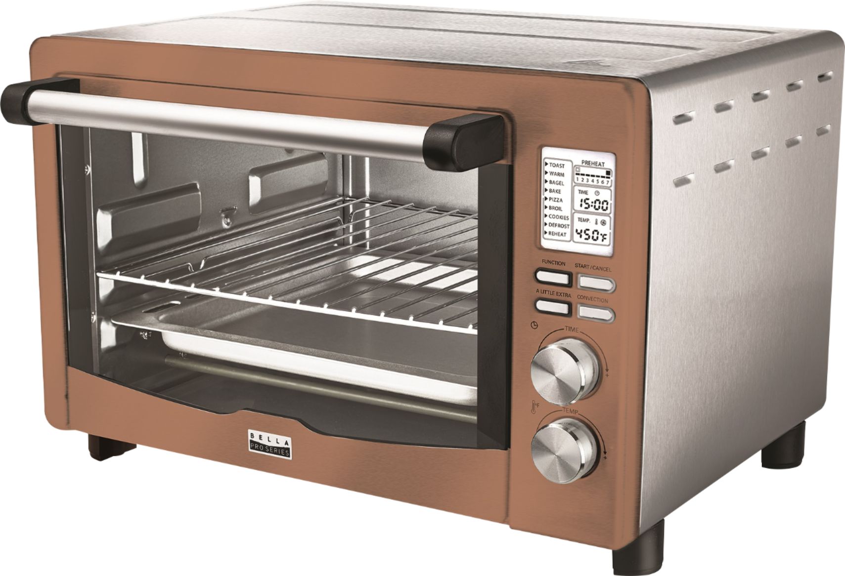 Left View: Bella - Pro Series Convection Toaster/Pizza Oven - Copper