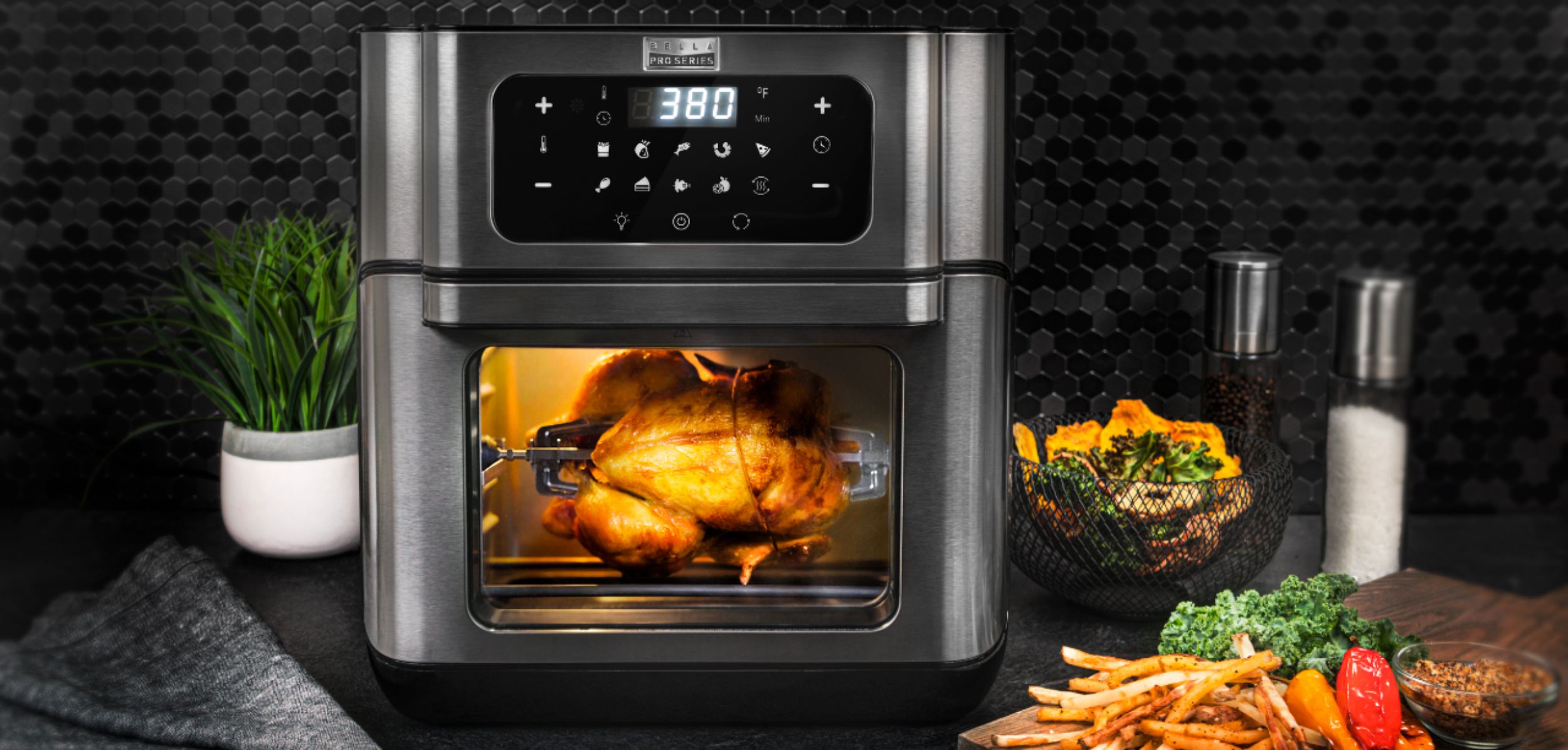 Bella Pro Series - 10.5-qt. 5-in-1 Indoor Grill and Air Fryer - Black