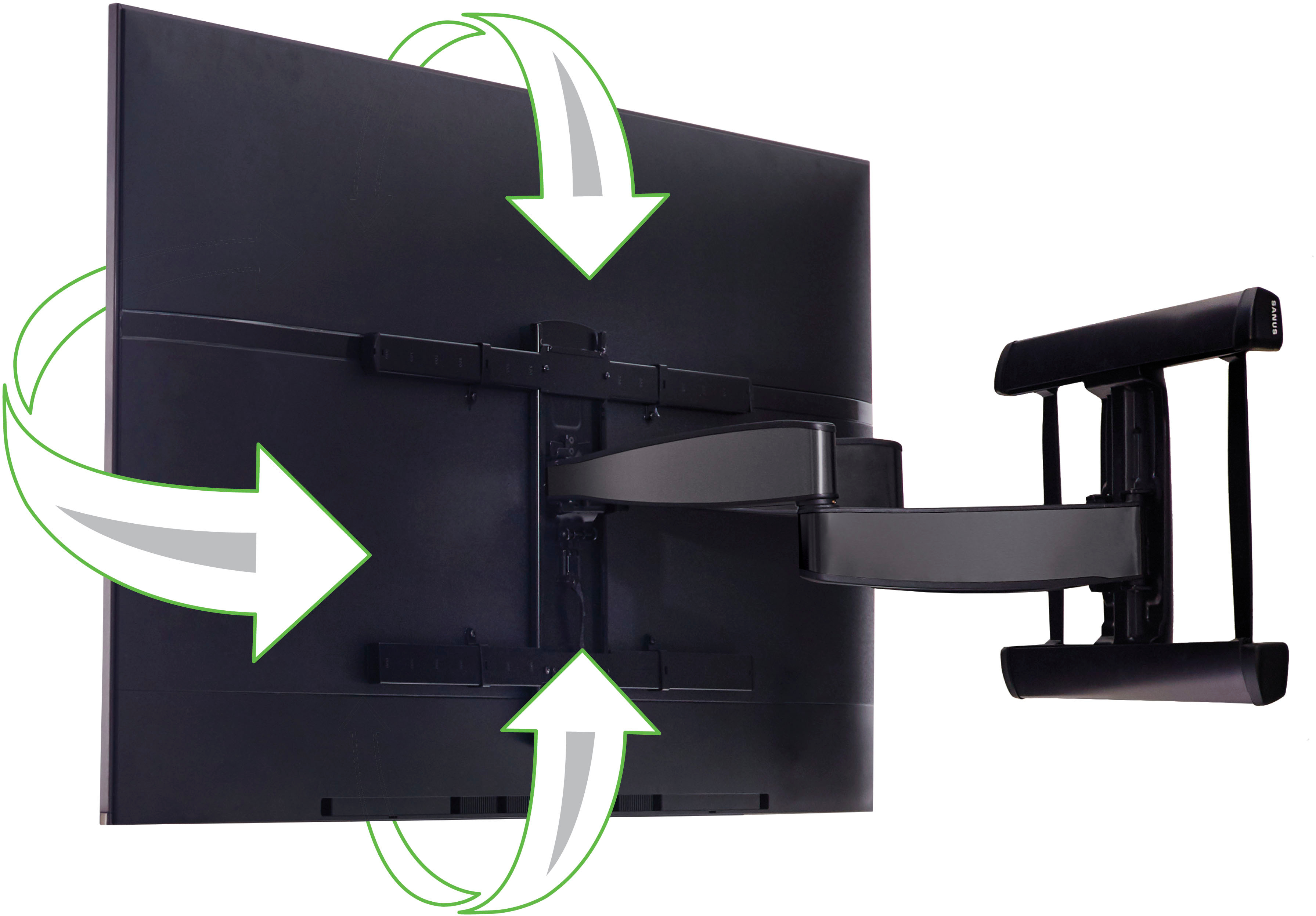 SANUS Elite - Advanced Full-Motion TV Wall Mount for Most 46" - 95" TVs up to 175lbs - Tilts, Swivels, and Extends up to 30" - Graphite
