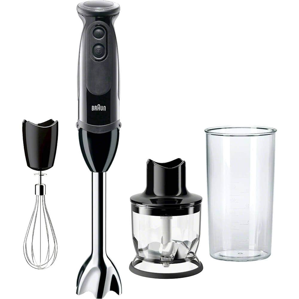 Front. Braun - Multiquick 5 Vario 21-Speed Hand Blender - Black.