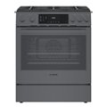 Front Zoom. Bosch - 800 Series 4.8 Cu. Ft. Self-Cleaning Slide-In Gas Convection Range - Black stainless steel.