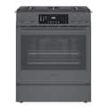 Bosch - 800 Series 30 in. Wide 4.8 Cu. Ft. Slide-In Gas Convection Range with Self-cleaning and 5 Burners - Black Stainless Steel