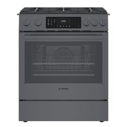 Bosch - 800 Series 4.8 Cu. Ft. Slide-In Gas Convection Range with Self-Cleaning - Black Stainless Steel - Front_Zoom