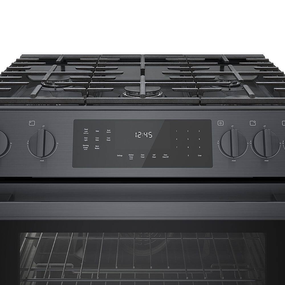 Alt View 15. Bosch - 800 Series 4.8 Cu. Ft. Slide-In Gas Convection Range with Self-Cleaning - Black stainless steel.