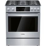 Bosch - 800 Series 4.8 Cu. Ft. Self-Cleaning Slide-In Gas Convection Range - Stainless steel - Front_Standard