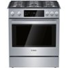 Bosch - 800 Series 4.8 Cu. Ft. Self-Cleaning Slide-In Gas Convection Range - Stainless steel