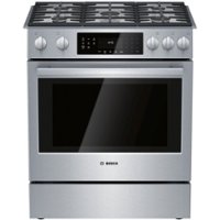 Bosch - 800 Series 4.8 Cu. Ft. Slide-In Gas Convection Range with Self-Cleaning - Stainless Steel - Front_Zoom