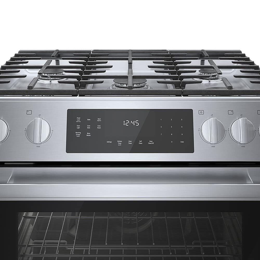 Alt View 15. Bosch - 800 Series 4.8 Cu. Ft. Slide-In Gas Convection Range with Self-Cleaning - Stainless steel.