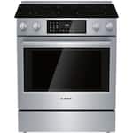 Bosch - 800 Series 30 in. Wide 4.6 Cu. Ft. Slide-In Electric Convection Range with Self-Cleaning, 5 Elements and Warming Drawer - Stainless Steel