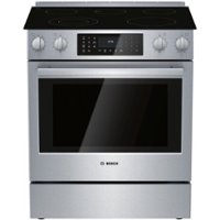 Bosch - 800 Series 4.6 Cu. Ft. Self-Cleaning Slide-In Electric Convection Range - Stainless steel - Front_Zoom