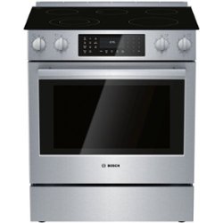 Bosch - 800 Series 4.6 Cu. Ft. Slide-In Electric Convection Range with Self-Cleaning - Stainless steel - Front_Zoom